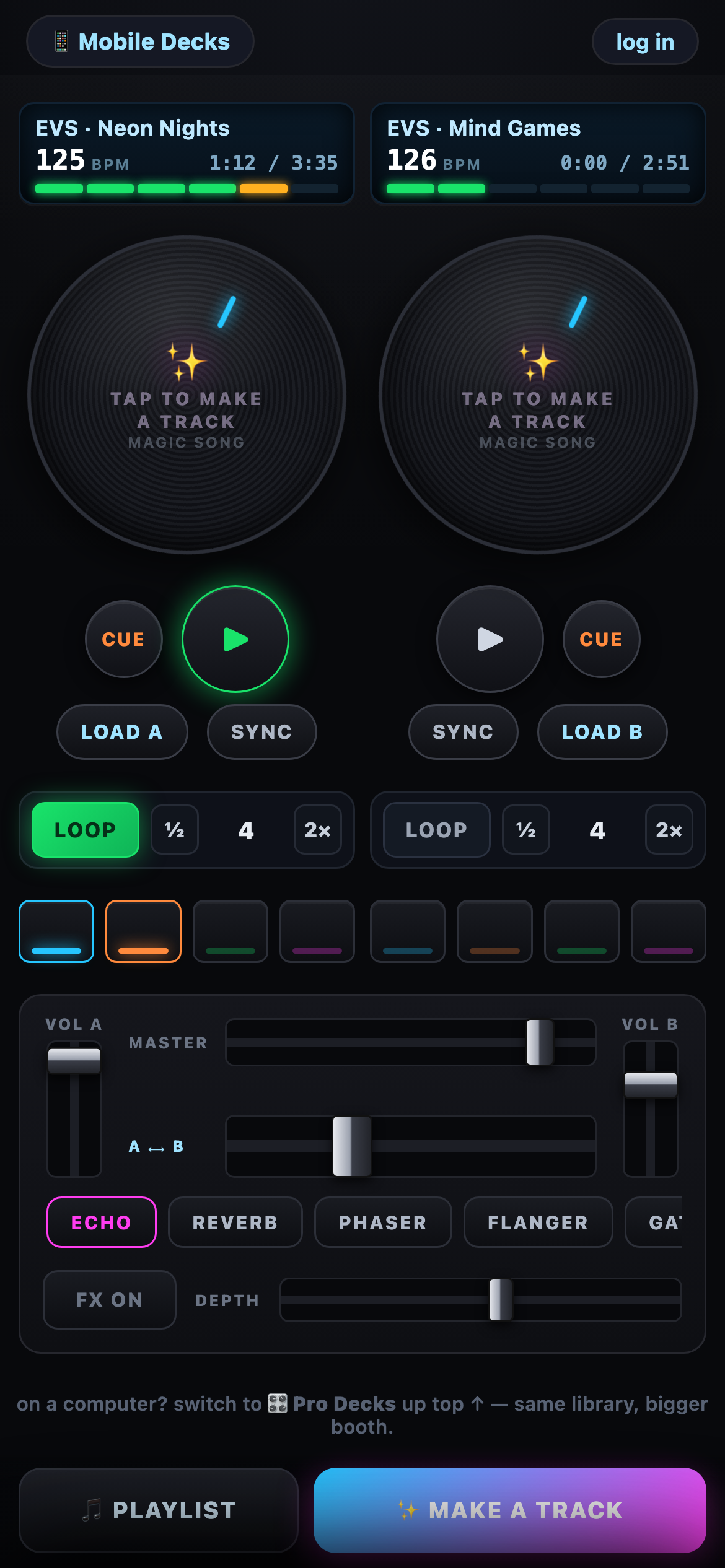 EVS Mobile Decks — a Pioneer-style DJ deck in your pocket